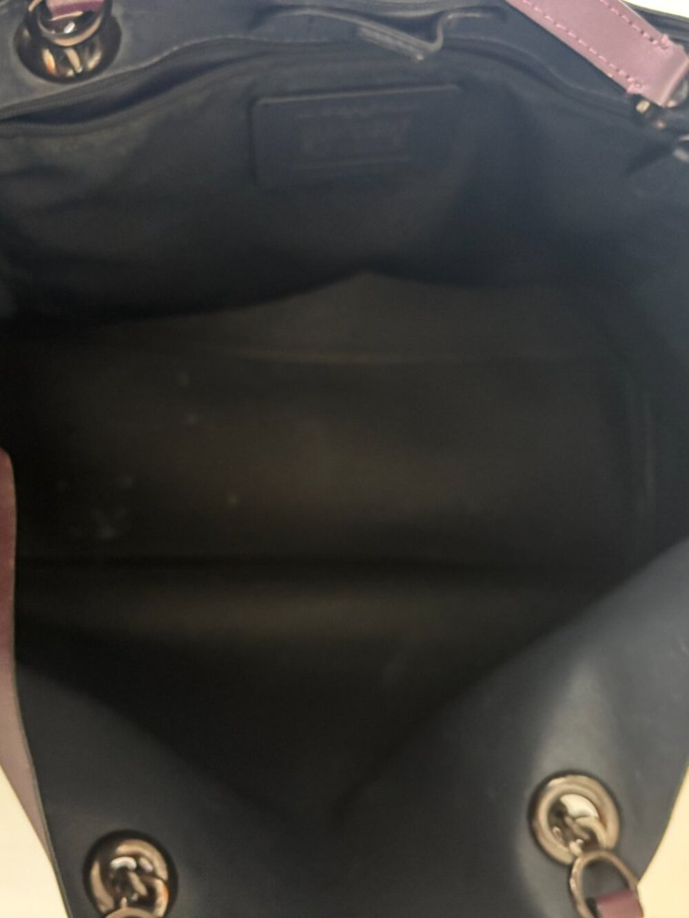 Coach Central Tote 78218 Deep Plum Leather Chain Accent Shoulder Bag AS IS READ - Picture 16 of 16
